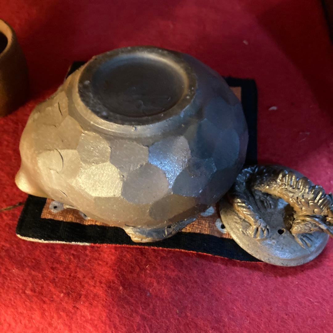 備前焼き手捻り摘みＡkl様おまとめ専用です❣️の龍の宝瓶銘有り❣️