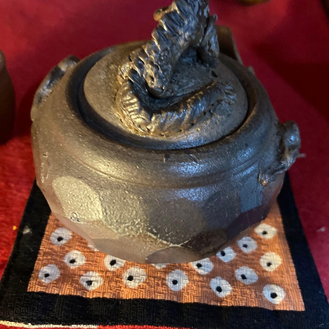 備前焼き手捻り摘みＡkl様おまとめ専用です❣️の龍の宝瓶銘有り❣️