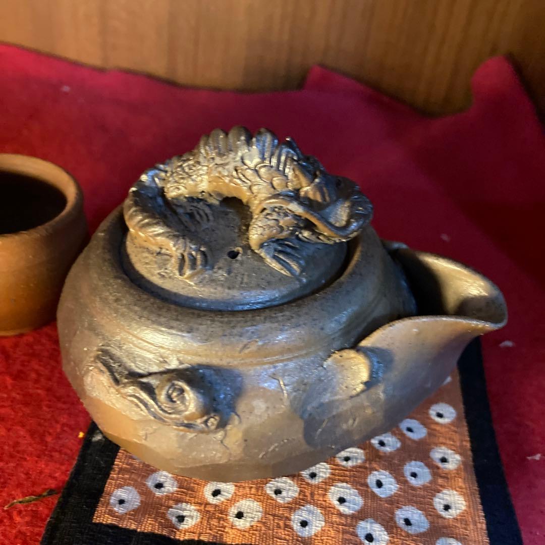 備前焼き手捻り摘みＡkl様おまとめ専用です❣️の龍の宝瓶銘有り❣️