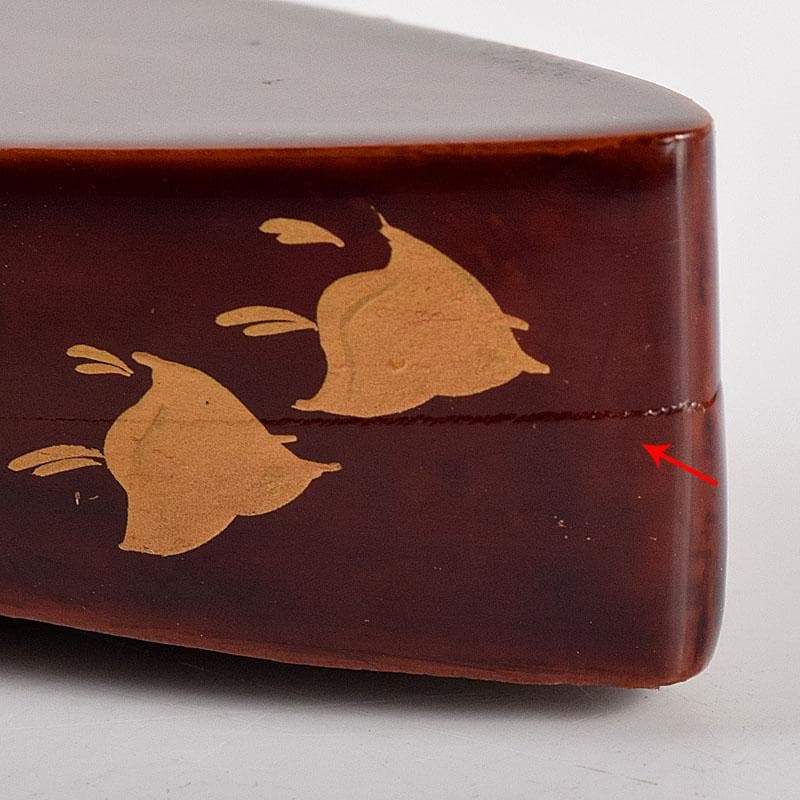 茶道具　塗師　前端春斎　千鳥蒔絵　舟香合　共箱　V　8008