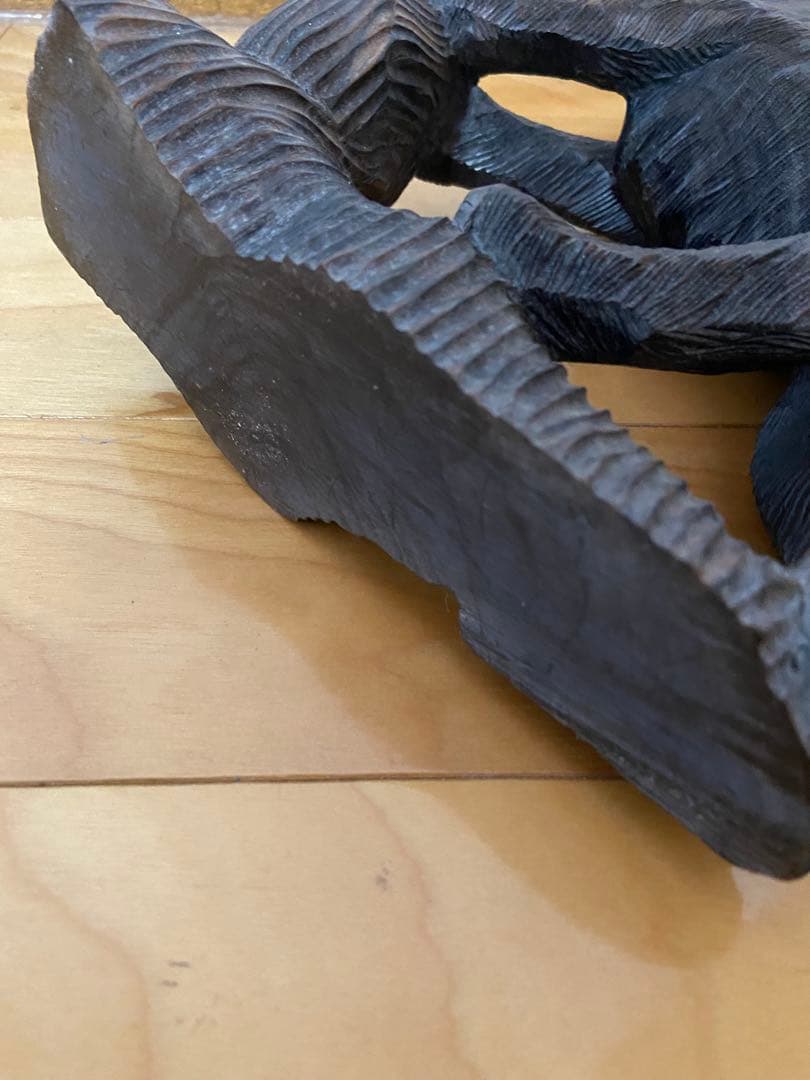 清末 中国古玩 黒檀 熊彫刻｜100年以上前 書斎飾り