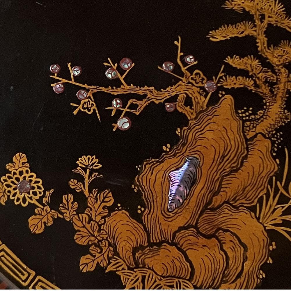 e3145 藤井象湖 寄木 取込盆 急須盆 巾筒 茶櫃 煎茶盆 螺鈿 煎茶道具