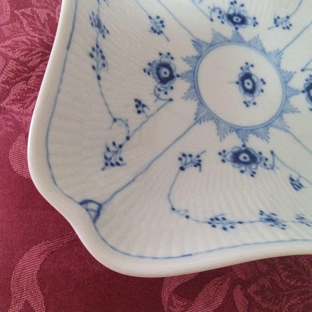 ロイヤルコペンハーゲン 　 ブルーフルーテッド菓子器 共箱付き