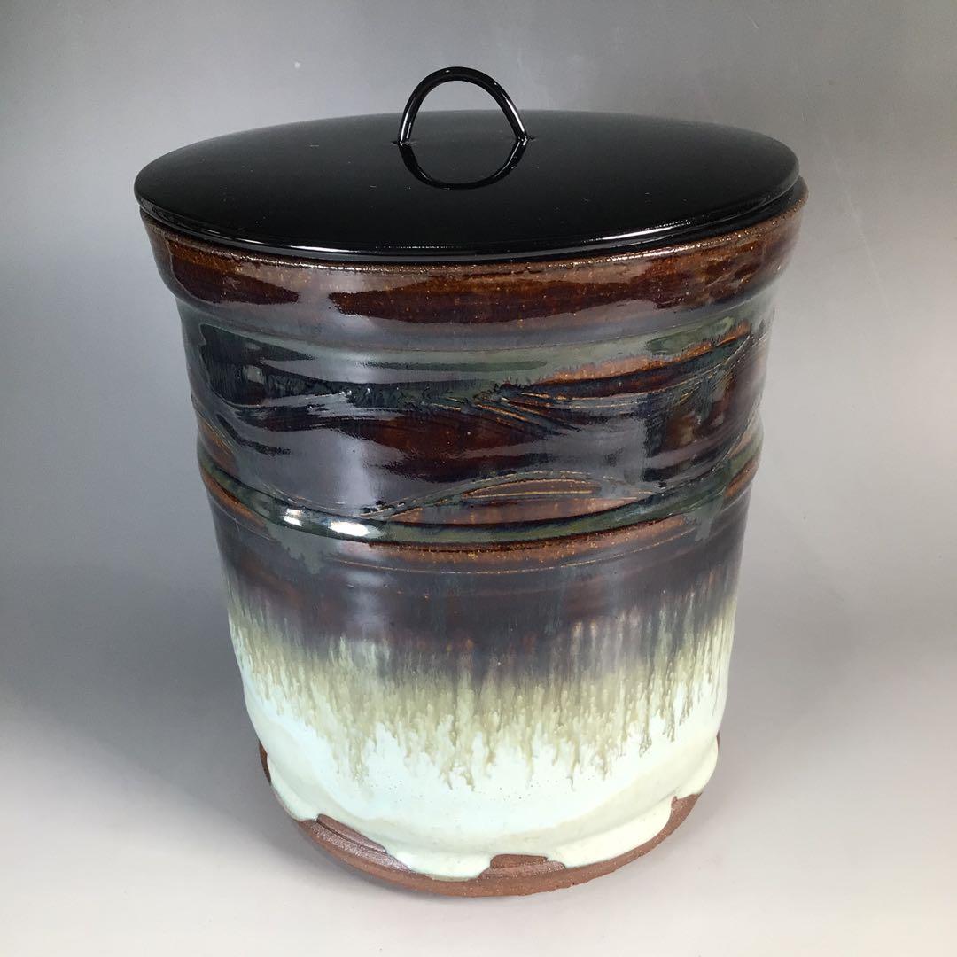 Ｎ５７２　水指　『加藤春永造』『朝鮮唐津』『一重口水指』　共箱　茶道具