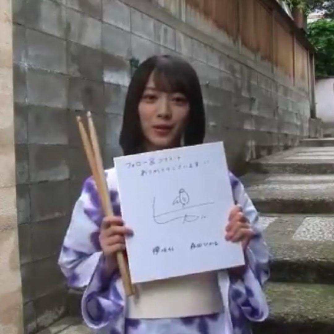 森田ひかる　サイン入り色紙 & ドラムスティック