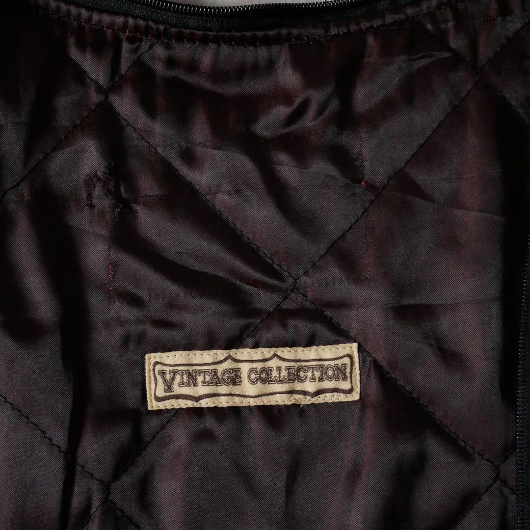 スタンドカラー レザージャケット ブラック L