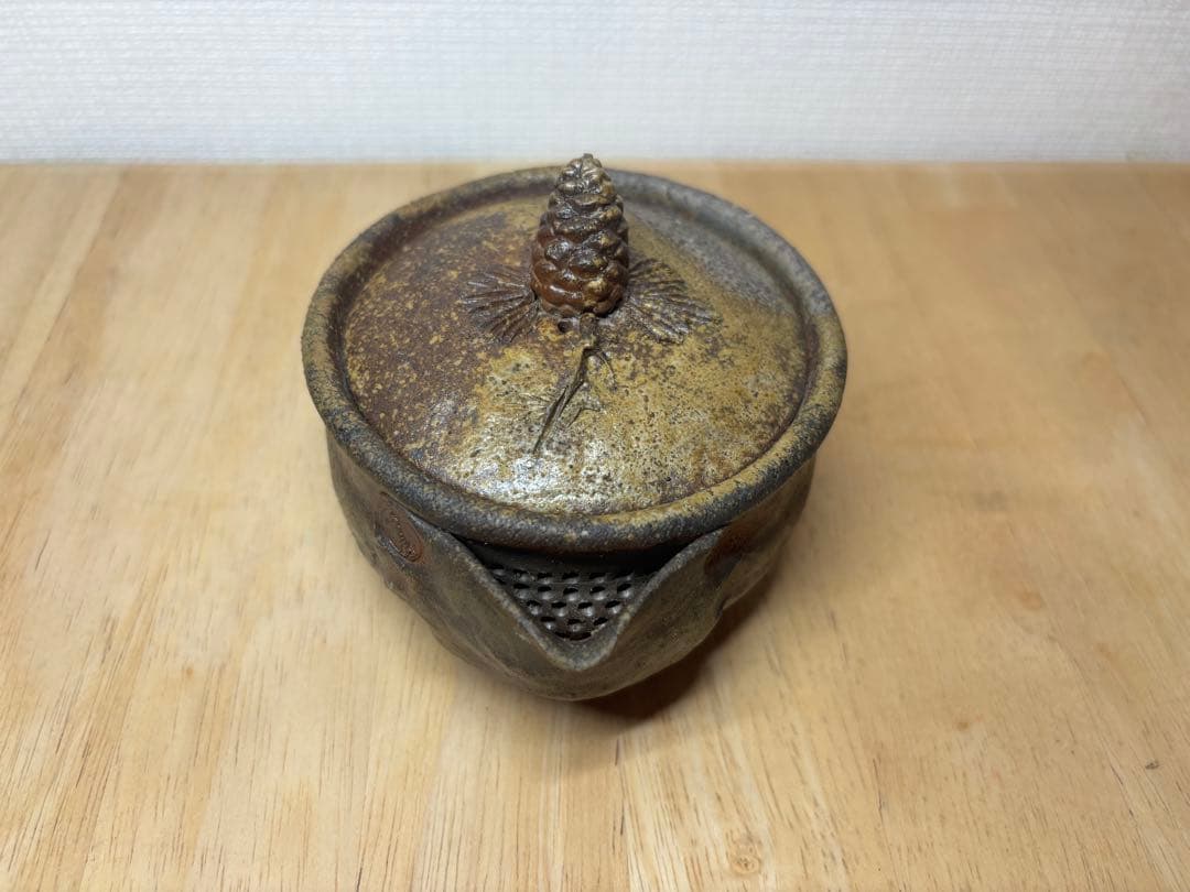 ㊾備前焼 宝瓶 登り窯 松 まつ マツ 手びねり 急須