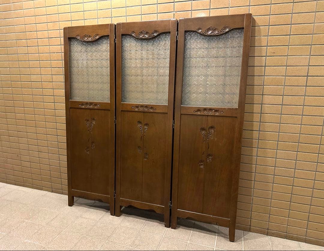 アンバーガラススクリーン　衝立　パーテーション　葡萄