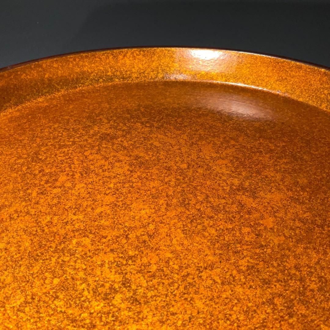 漆塗　丸盆　人間国宝・増村紀一郎　共箱　R1274A