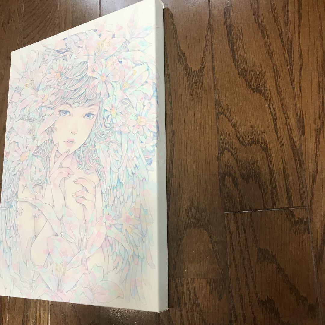 ★木村智博「幸運」木製パネル アクリルガッシュ 色鉛筆 鉛筆 額付き