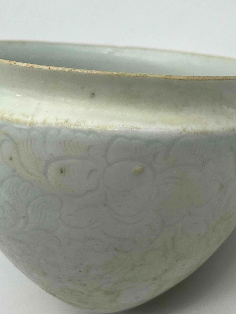 宋時代 湖田窯 鳥食罐　鳥餌壺　影青　茶道具　唐物　古物　中国骨董(F-96)