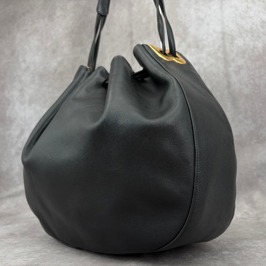 【良品✨】バリー ショルダーバッグ 肩がけ B金具 巾着 ドローイング レザー