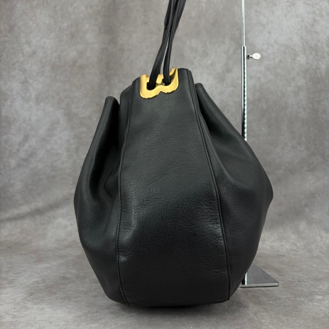 【良品✨】バリー ショルダーバッグ 肩がけ B金具 巾着 ドローイング レザー