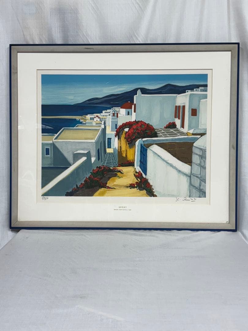 サントリーニ島風景 ジャン・クロード・キリチ リトグラフ 絵画　直筆サイン 限定