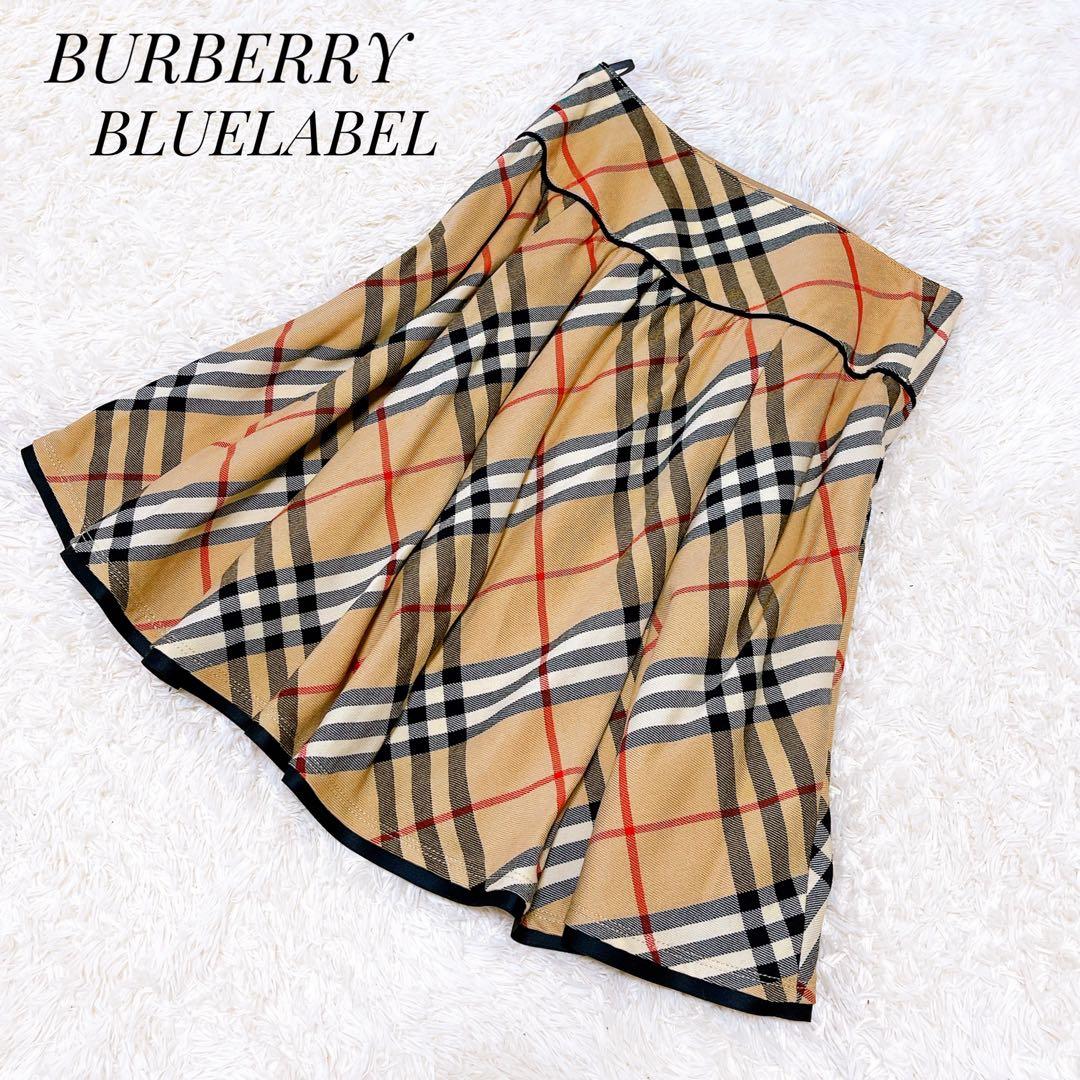 りす♦️バーバリー ブルーレーベル ノバチェック フレアスカート