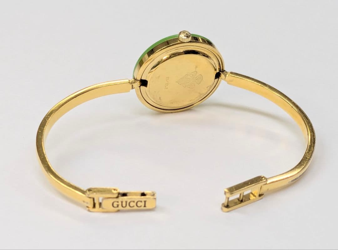 グッチ 11/12.2 チェンジベゼル　 ゴールド 　不動　グリーンベゼルのみ