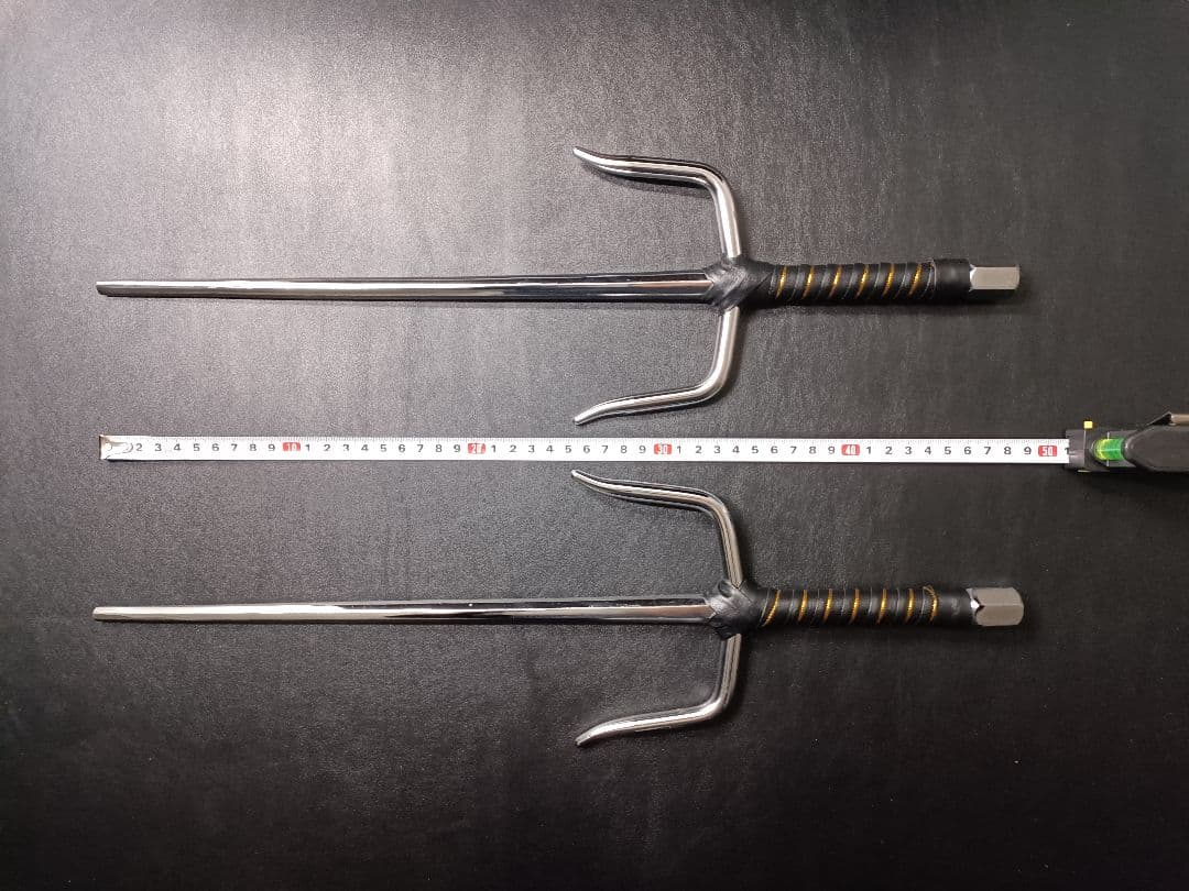 武具　十手　48CM　2本セット　釵　琉球古武術　鉄製　古武道具　サイ　刀剣美術