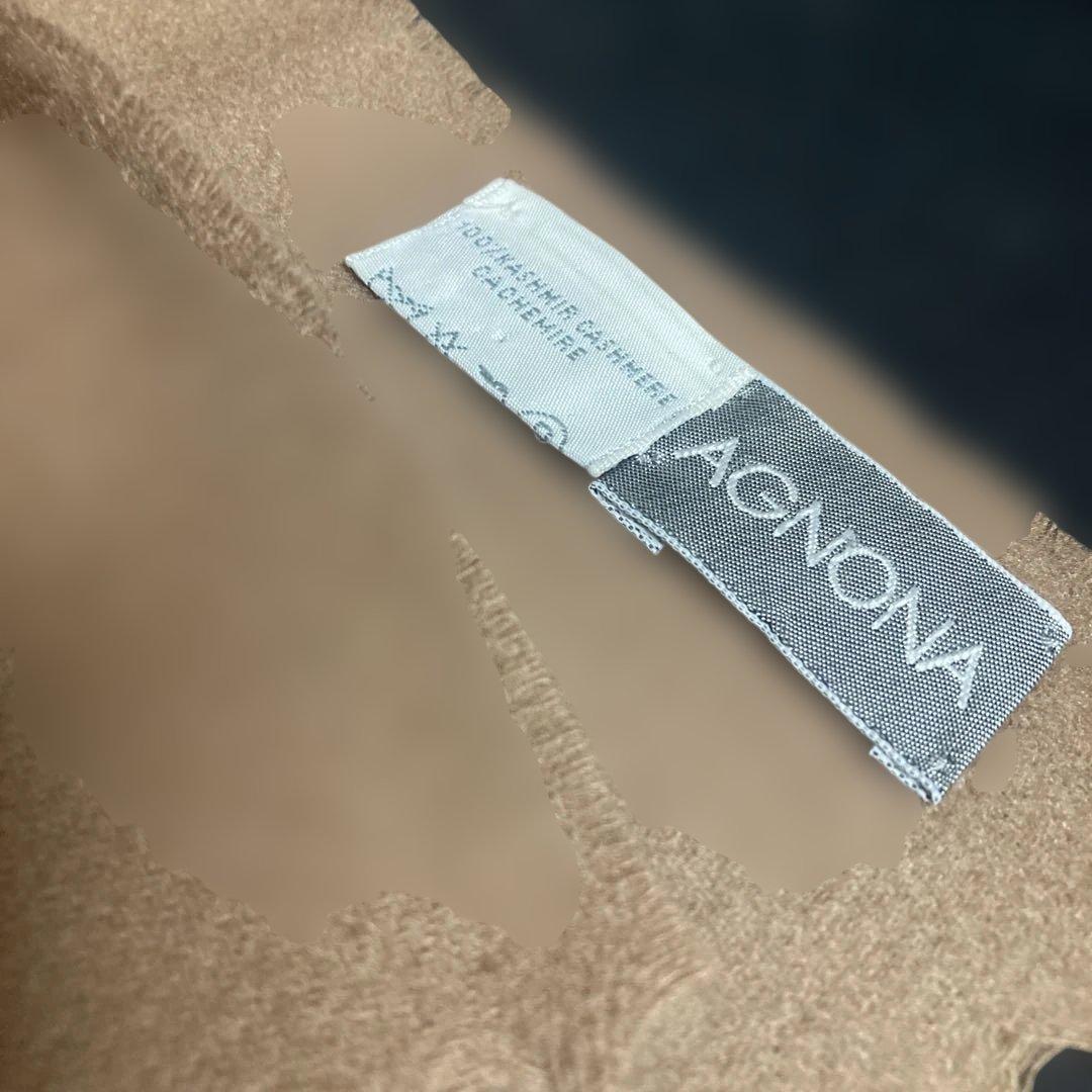 AGNONA ベージュ カシミヤ 100%マフラー フリンジ付き