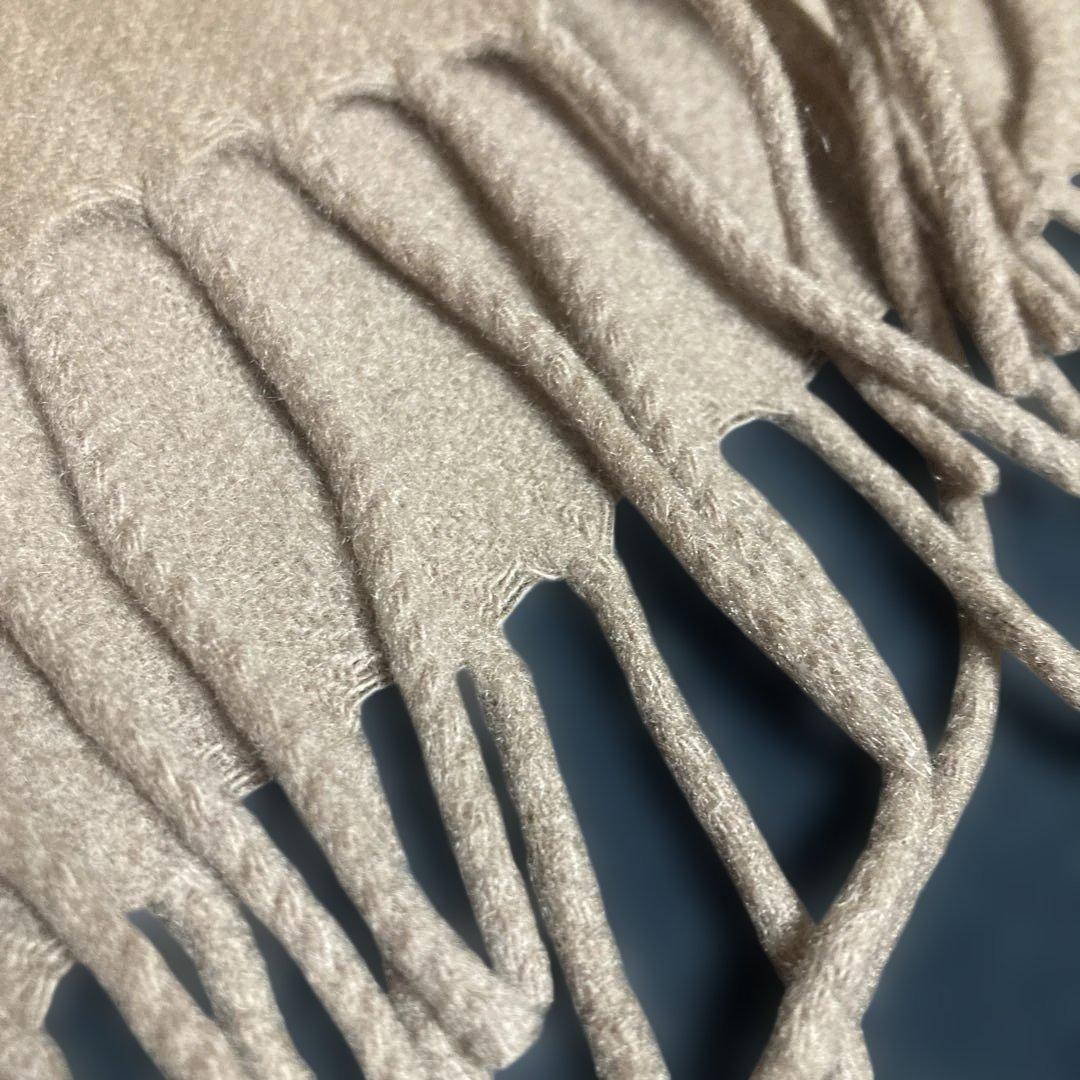 AGNONA ベージュ カシミヤ 100%マフラー フリンジ付き