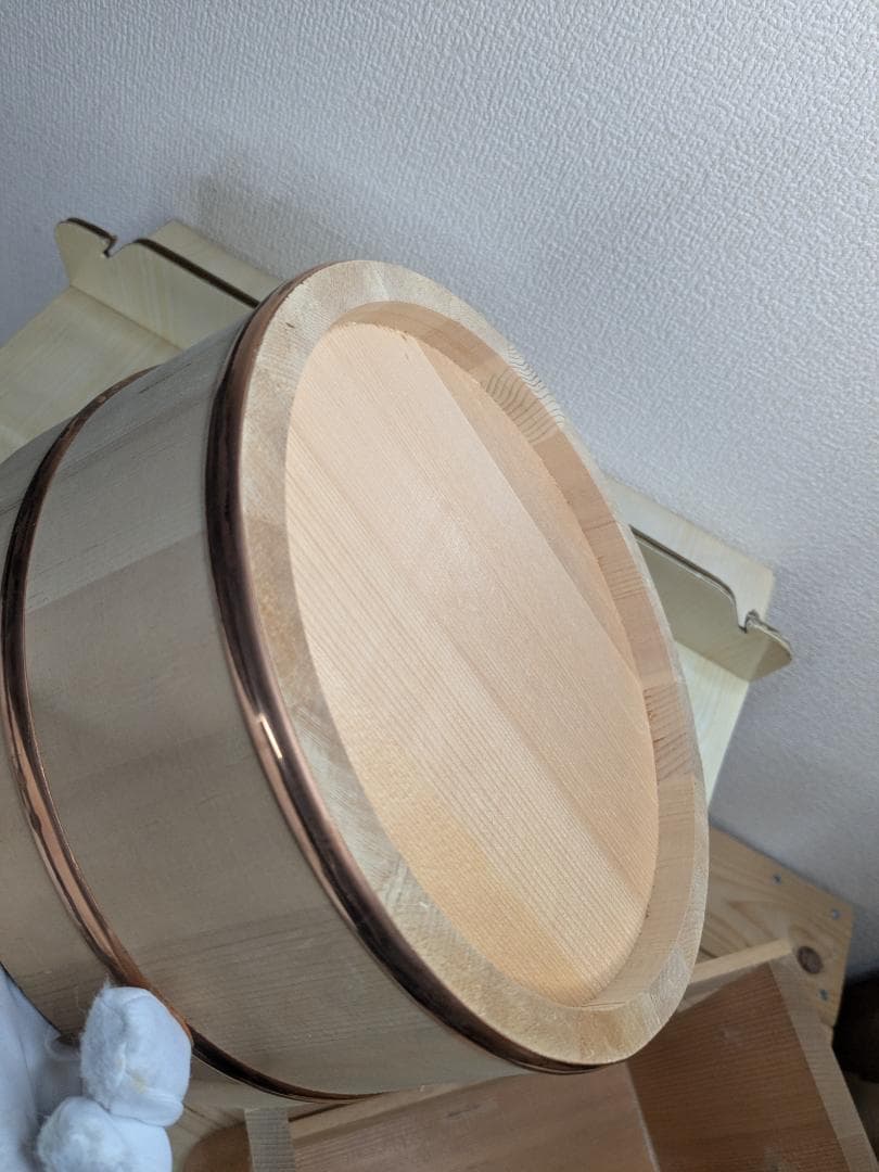 北海道産えぞ松材　お風呂屋さん3点セット　桶　椅子　未使用　M.P.M