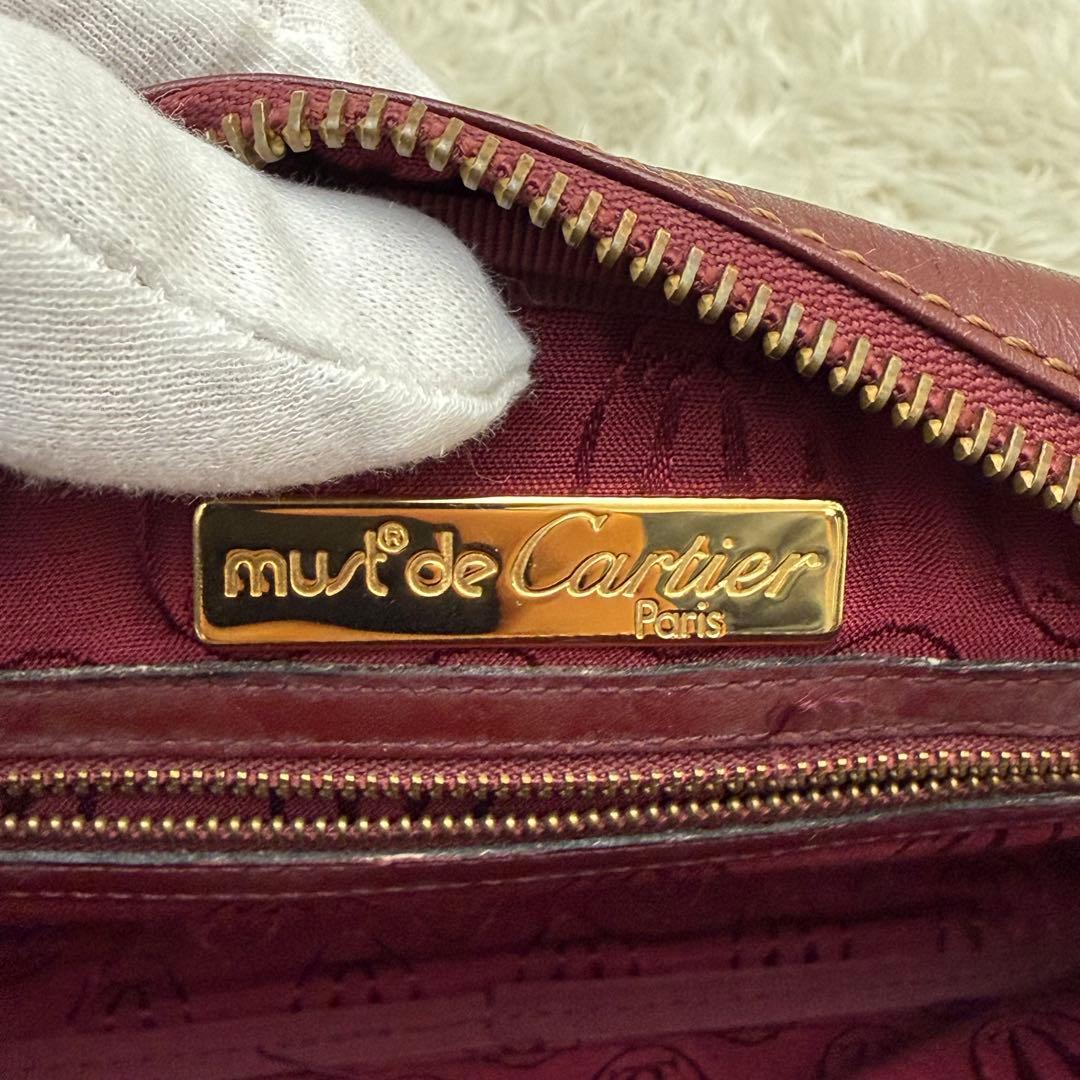 Cartierカルティエ マストライン ショルダーバッグ ボルドー レザー