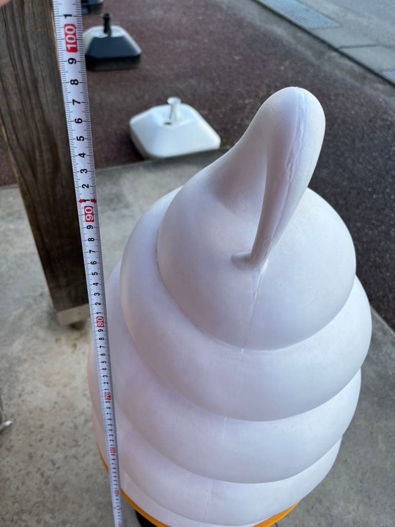 アイスクリームディスプレイ ホワイト・オレンジ 約106cm