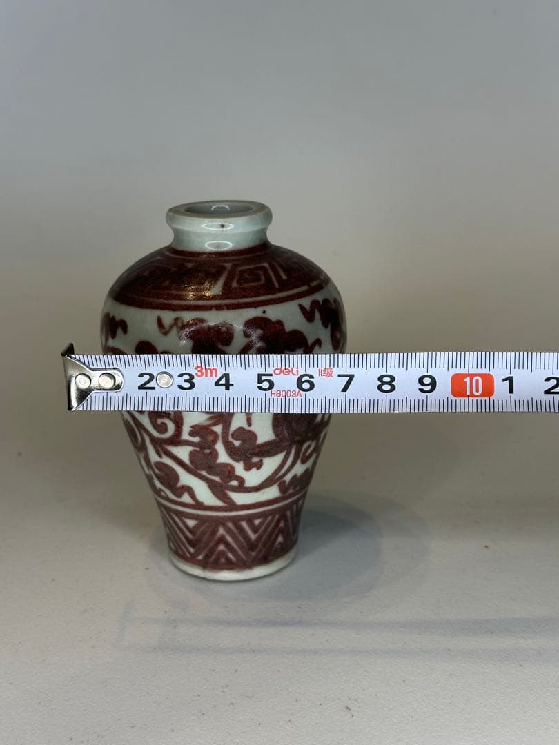 中国 明朝 釉裏紅 小壺 小瓶 花器 古磁器 骨董品