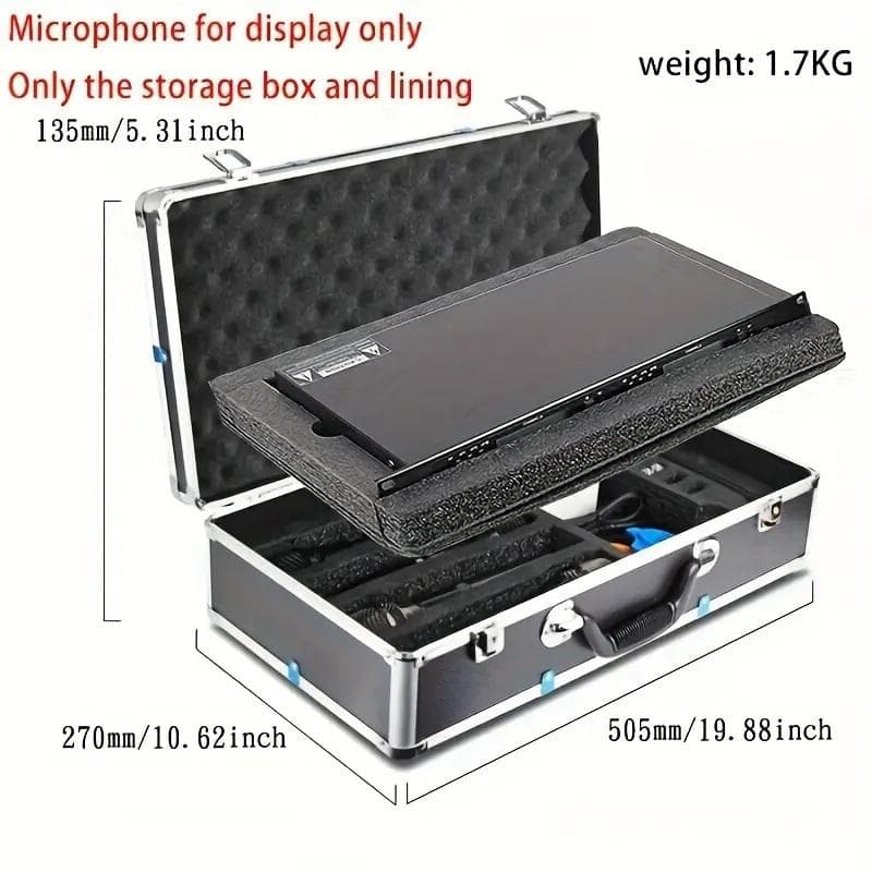 マイクキットやミキサーにアルミアタッシュケース傷防止航空用耐衝撃ツールボックス