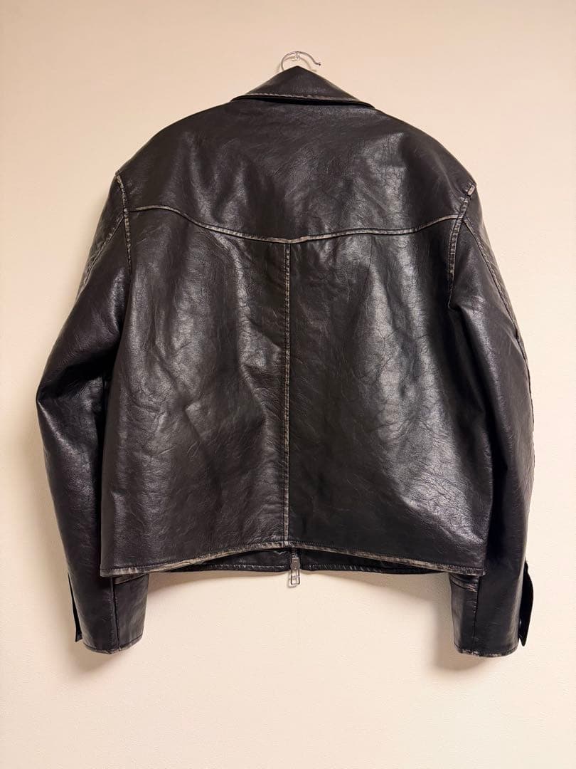 zara ウォッシュドフェイクレザージャケット