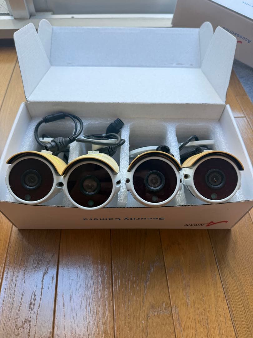 防犯カメラセット(200万画素）POE給電 屋外型　ANRAN防犯カメラ4台