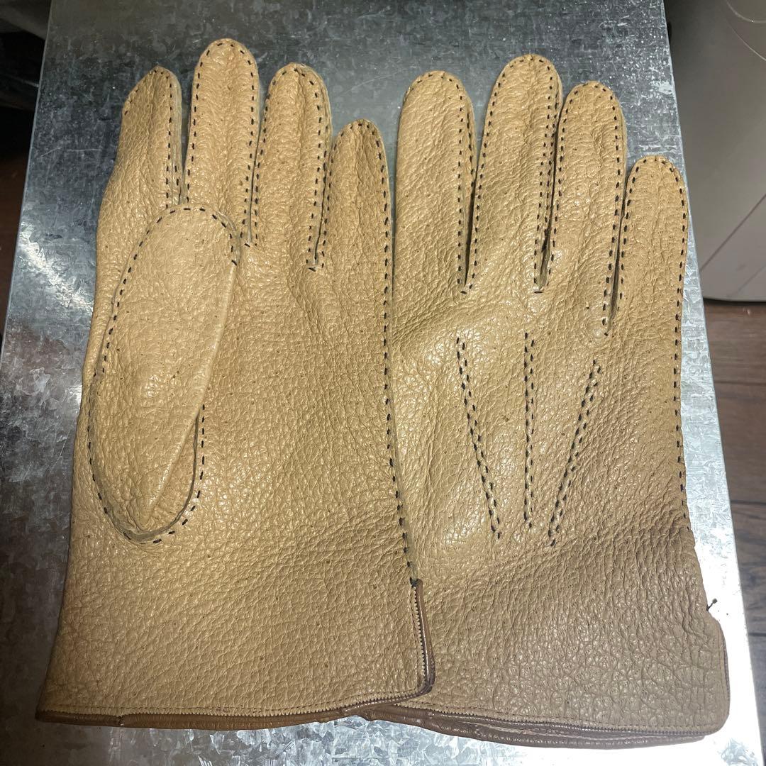 y*n様 希少！　Vintage ペッカリー　手縫い　手袋　ベージュ