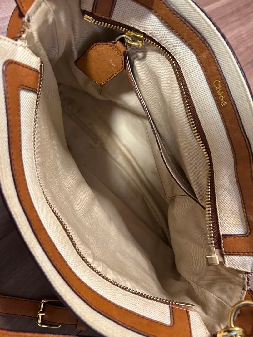 Chloe キャメル　ヴィンテージ　レザーショルダーバッグ