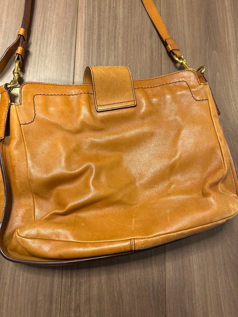 Chloe キャメル　ヴィンテージ　レザーショルダーバッグ