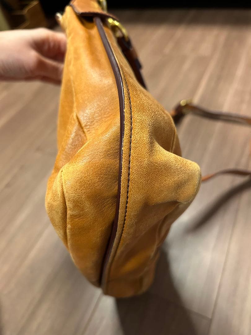 Chloe キャメル　ヴィンテージ　レザーショルダーバッグ