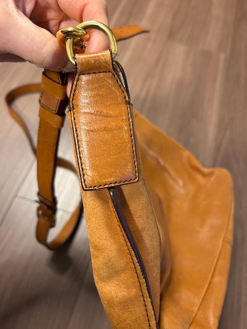 Chloe キャメル　ヴィンテージ　レザーショルダーバッグ