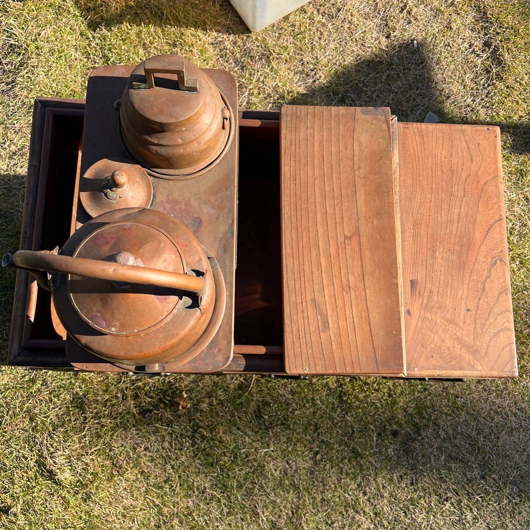 長火鉢 燗銅壷付き 引出し付 囲炉裏 火鉢 古道具 アンティーク