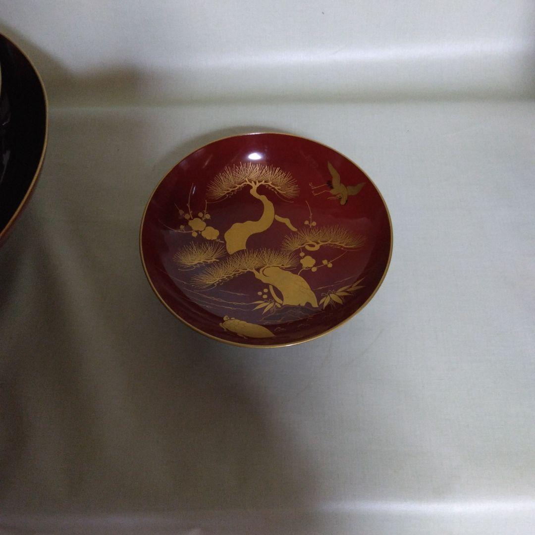 木製九つ重ね杯　本金蒔絵付