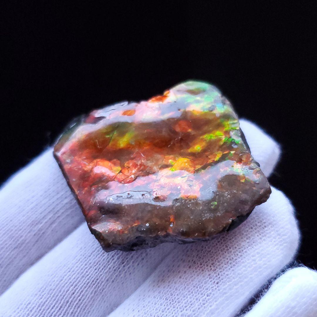 遊色 アンモライト 化石 本物 カナダ産 42.22mm anr7