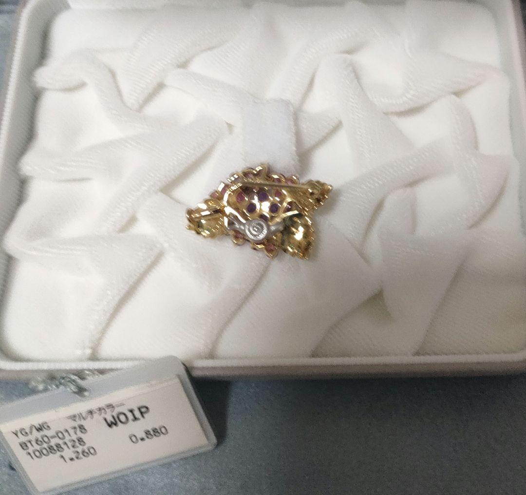 K18YGWG マルチカラー　ブローチ　新品未使用