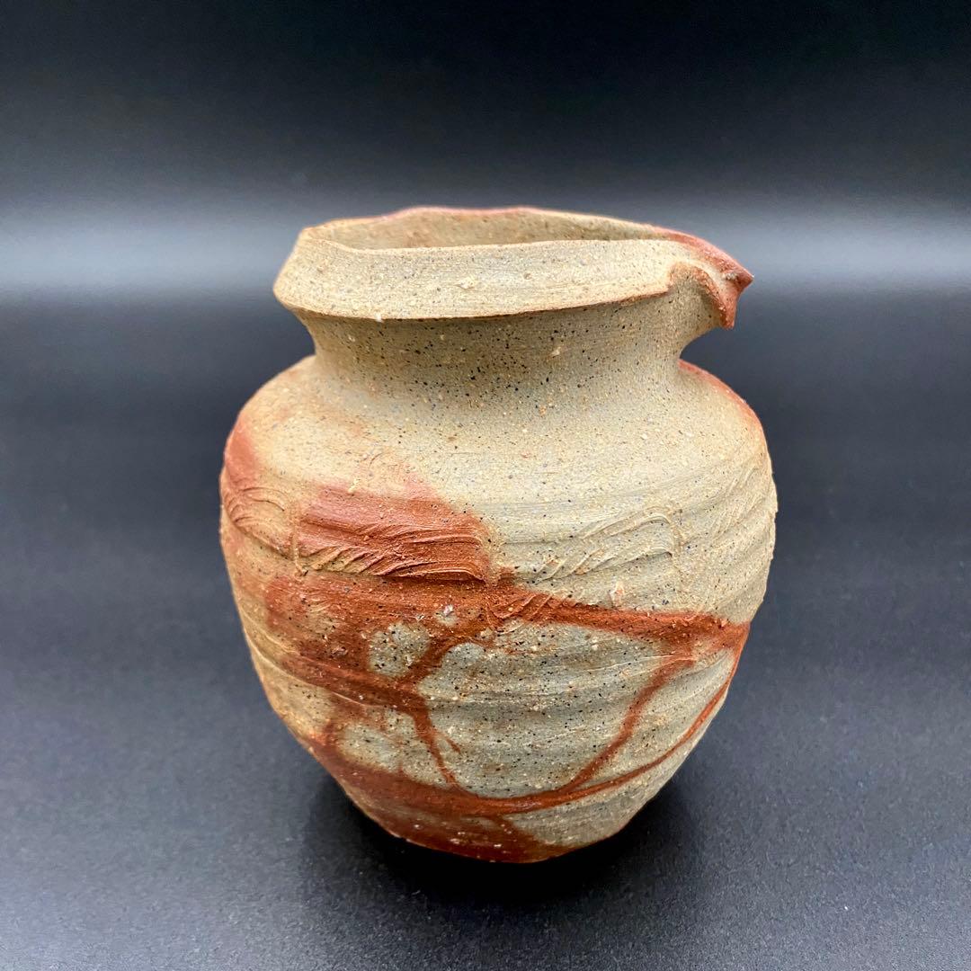 備前焼　細川敬弘　片口　酒器　日本酒小壺　徳利　酒つぎ　火襷　緋襷