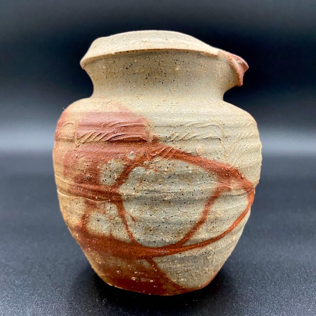 備前焼　細川敬弘　片口　酒器　日本酒小壺　徳利　酒つぎ　火襷　緋襷