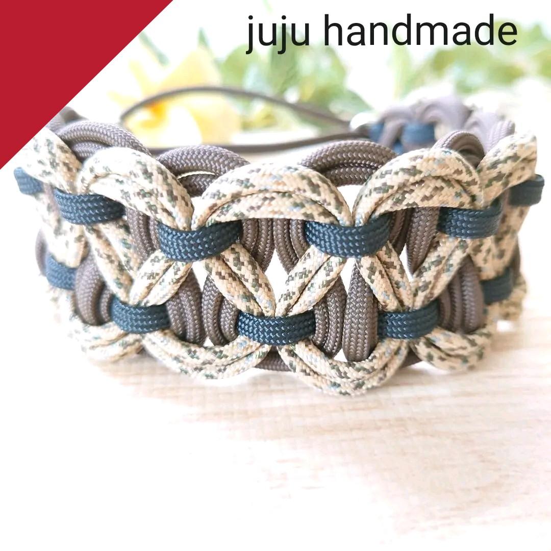 パラコード首輪　ハーフチョーク　太め　カッコイイレオパード調　№055