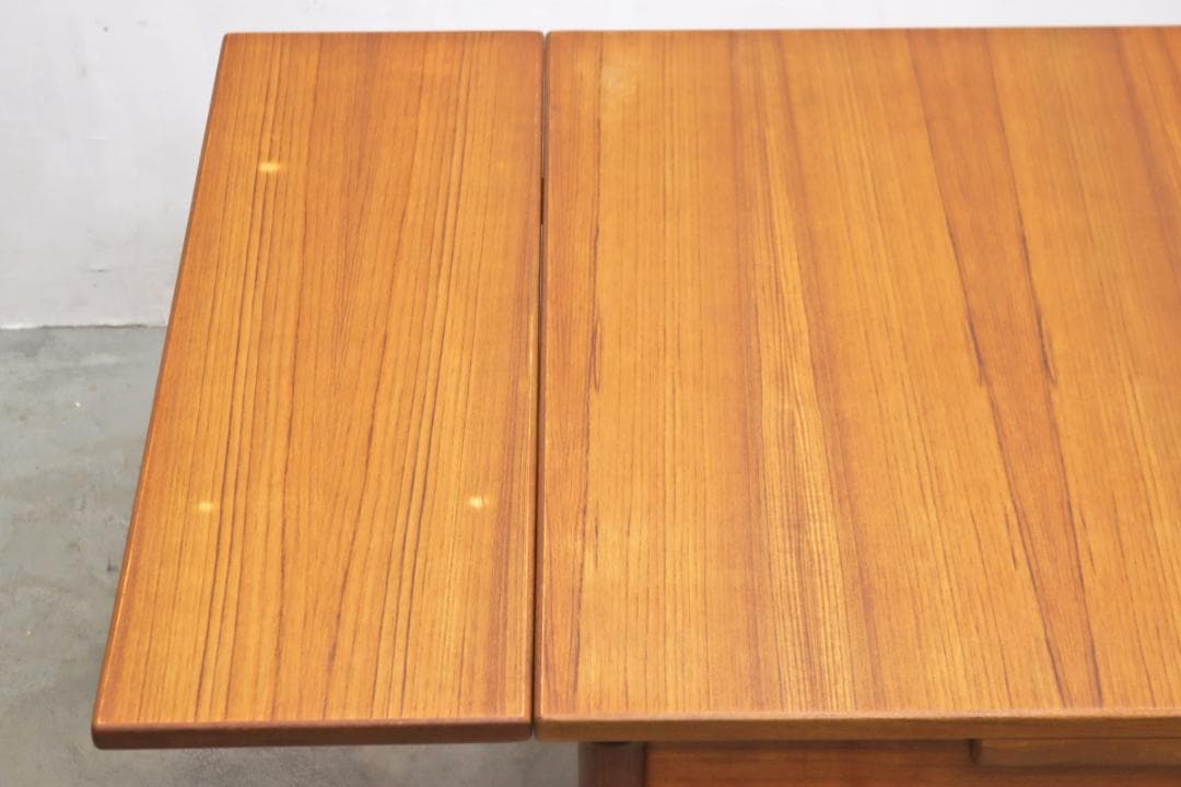 ヴィンテージ チーク材 エクステンション ダイニングテーブル ドローリーフ