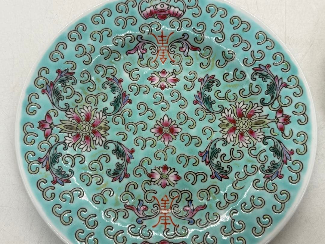 中国　景徳鎮　粉彩急須&お皿6点まとめ　送料込み251106