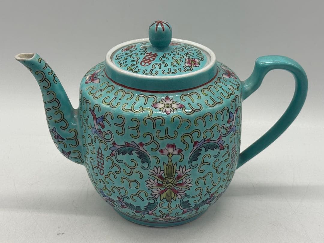 中国　景徳鎮　粉彩急須&お皿6点まとめ　送料込み251106