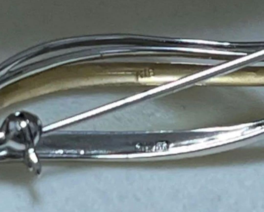 金高騰中‼️ゴールドK18 シルバー パール付き ブローチ&ネックレストップ‼️