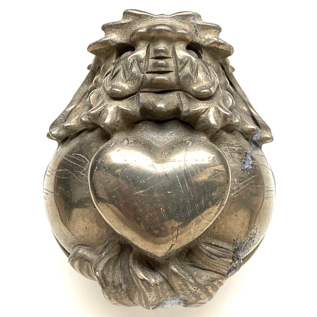 ★最終特価【 パイライト BIG 龍亀さん ぷっくりハート 原石 約476g】