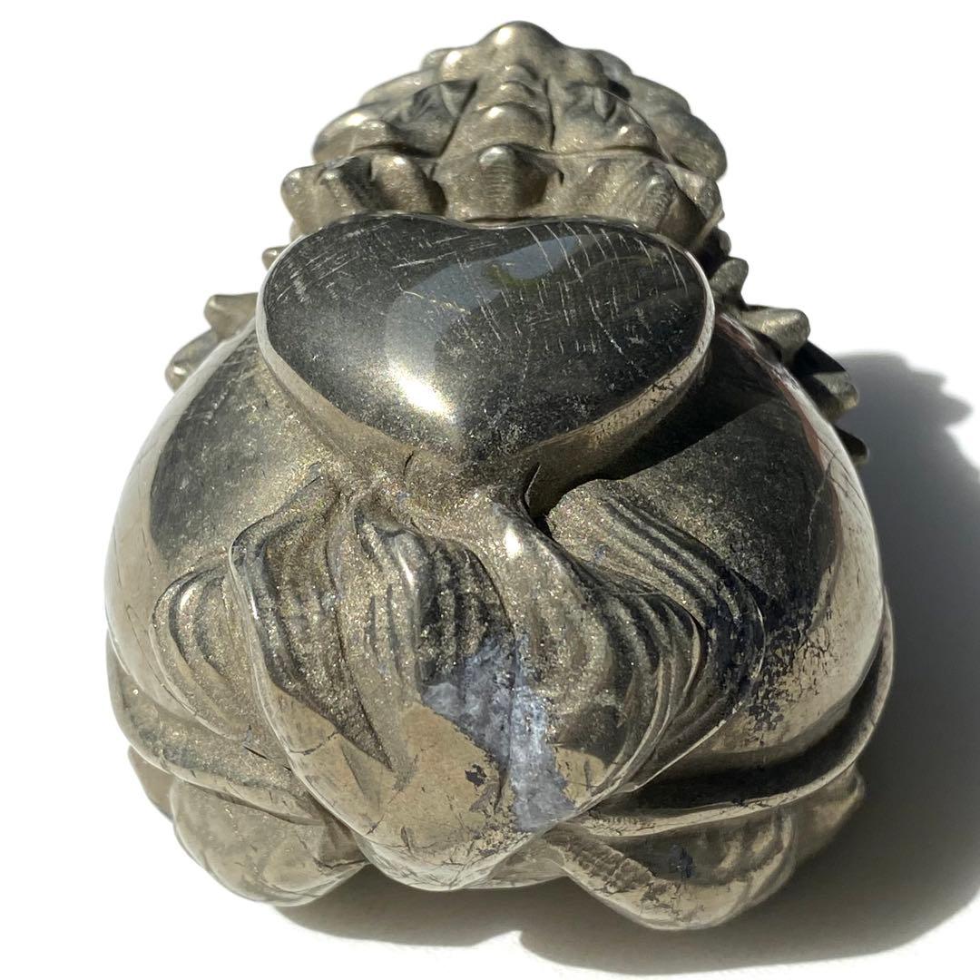 ★最終特価【 パイライト BIG 龍亀さん ぷっくりハート 原石 約476g】