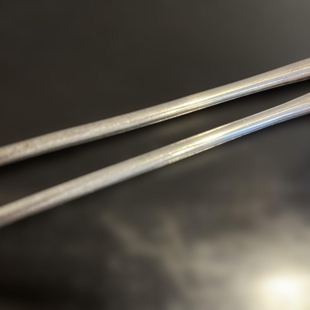 銀製　火箸　花頭　共箱　総重量56g