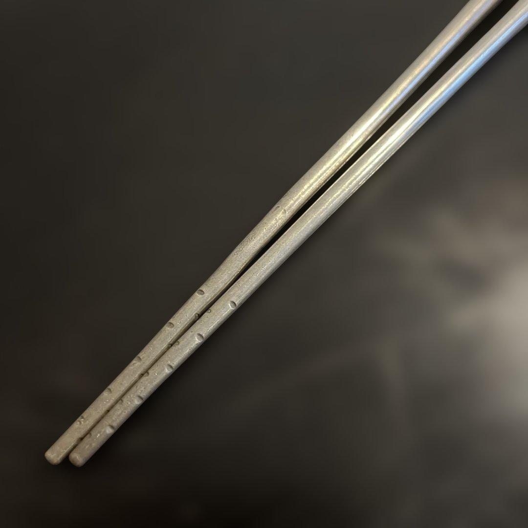 銀製　火箸　花頭　共箱　総重量56g